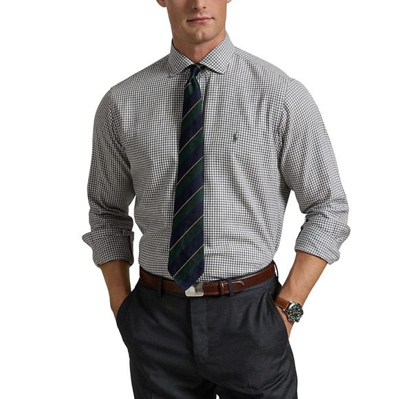 Polo Ralph Lauren Men Gingham Button Down Dress Shirt White/Gray Size XL - Picture 1 of 3